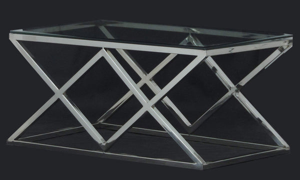 Stainless Steel And Glass Coffee Table