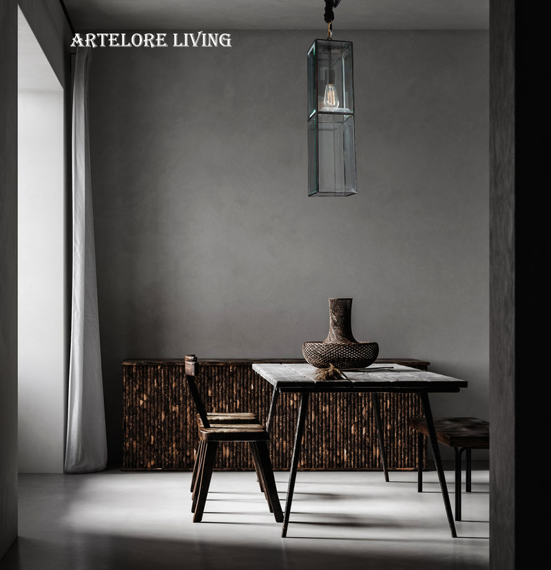 CYLINDRICAL FLUTED GLASS PENDANT LARGE