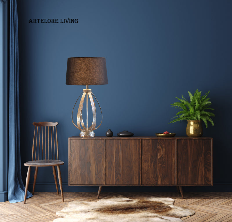 BEAUTIFUL ALUMINIUM EMBOSS TABLE LAMP