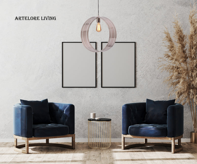 STEEL RING NICKLE PLATED PENDANT LIGHT LARGE