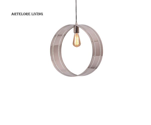 STEEL RING NICKLE PLATED PENDANT LIGHT SMALL