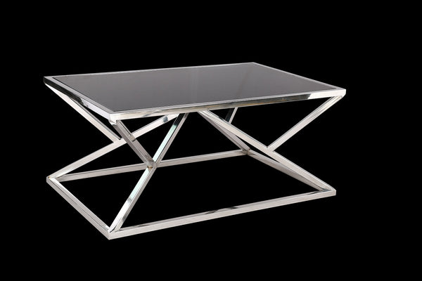 Stainless Steel And Glass Coffee Table