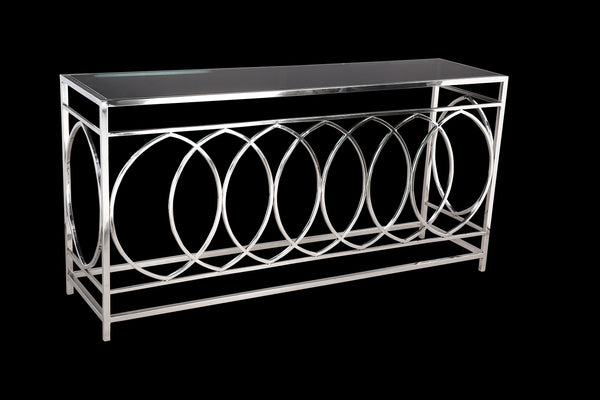 Stainless Steel And Glass Console Table