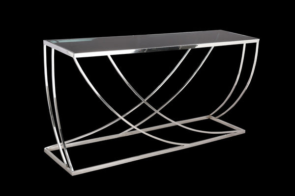 Stainless Steel And Glass Console Table