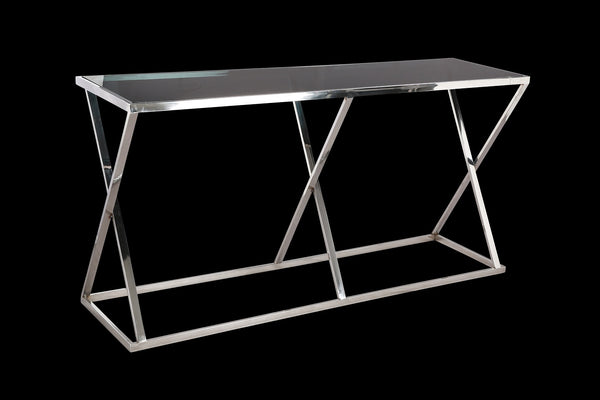 Stainless Steel And Glass Console Table