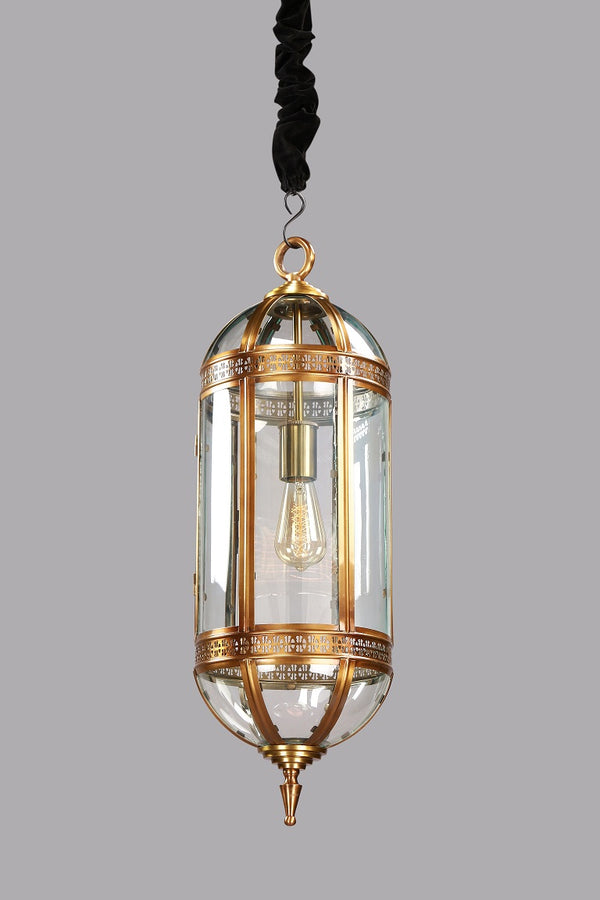 Brass And Glass Capsule Pendant Small Light On Sale