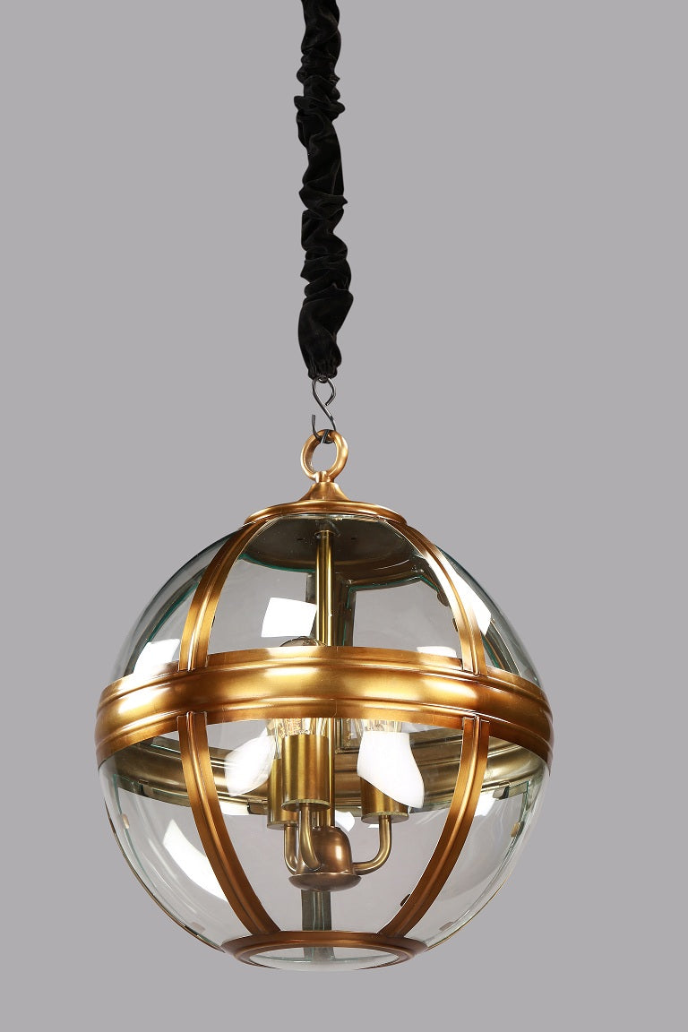 Brass And Clear Glass Ball Pendant On Sale