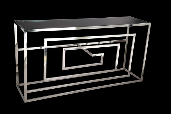 Stainless Steel And Glass Console Table