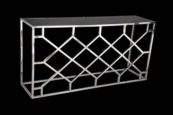 Stainless Steel And Glass Console Table