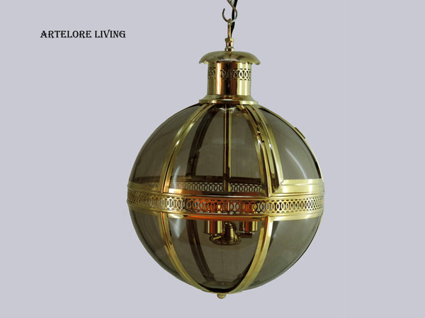 MODERN DESIGN BRASS FINISHED BALL PENDANT LIGHT MEDIUM