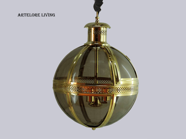 MODERN DESIGN BRASS FINISHED BALL PENDANT LIGHT SMALL