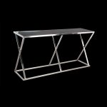 Stainless Steel And Glass Console Table