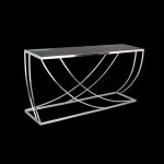 Stainless Steel And Glass Console Table
