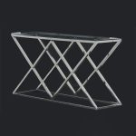 Stainless Steel And Glass Console Table