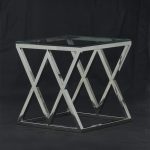 Stainless Steel And Glass Side Table