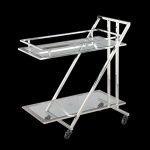 Steel And Clear Glass Beverage Serving Trolley