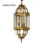 Brass And Clear Glass Pendant Light Large