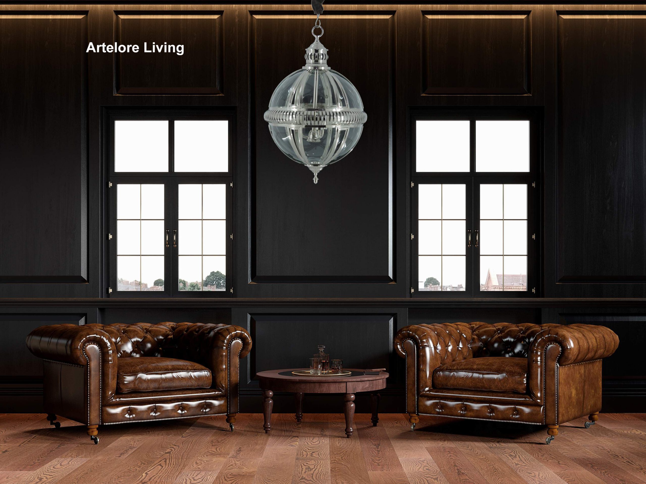 FLUTED GLASS NICKEL FINISHED BALL PENDANT LIGHT