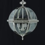 Fluted Design Nickel Finished Ball Pendant Light Medium