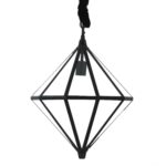 CONICAL BEVELED GLASS PENDANT LIGHT LARGE