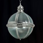 Fluted Design Nickel Plated Ball Pendant Light Medium