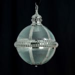 Fluted Design Nickel Plated Ball Pendant Light Small