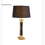 BEAUTIFUL BRASS AND LEATHER TABLE LAMP