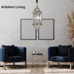 BRASS AND GLASS CAPSULE PENDANT LIGHT LARGE