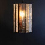 Brass And Mercury Glass Cylinder Pendant Light