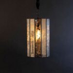 Brass And Mercury Glass Cylinder Pendant Light