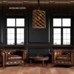 Brass And Brown Beveled Glass Pendant Light