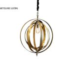 ALUMINUM RING EMBOSS BRASS ANTIQUE PENDANT LIGHT