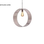 STEEL RING NICKLE PLATED PENDANT LIGHT LARGE