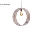 STEEL RING NICKLE PLATED PENDANT LIGHT MEDIUM