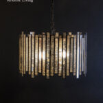 Brass And Antique Mercury Glass Pendant Light