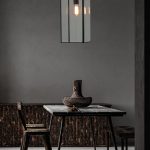 BRASS AND CLEAR GLASS CYLINDER PENDANT LIGHT SMALL