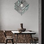 Brass And Beveled Clear Glass Pendant Light Small