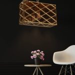 Brass And Brown Beveled Glass Pendant Light