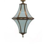 Brass And White Glass Pendant Light