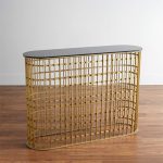 Handcrafted Console Table Iron And Glass.