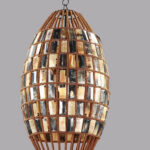 Bone Plates Fitted Drum Pendant Light On Sale