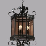 Brass And Brown Glass Vintage Pendant On Sale