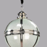 Brass And Crackle Glass Ball Pendant Large On Sale