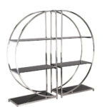 Circular Two-Piece Steel With Glass Shelves Rack