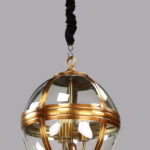 Brass And Clear Glass Ball Pendant On Sale
