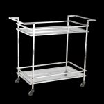 Sleek And Modern Design Steel And Glass Trolley