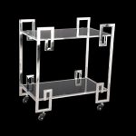 Stainless Steel And Glass Beverage Serving Trolley