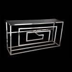 Stainless Steel And Glass Console Table