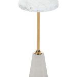 Stainless Steel And Marble Top Side Table